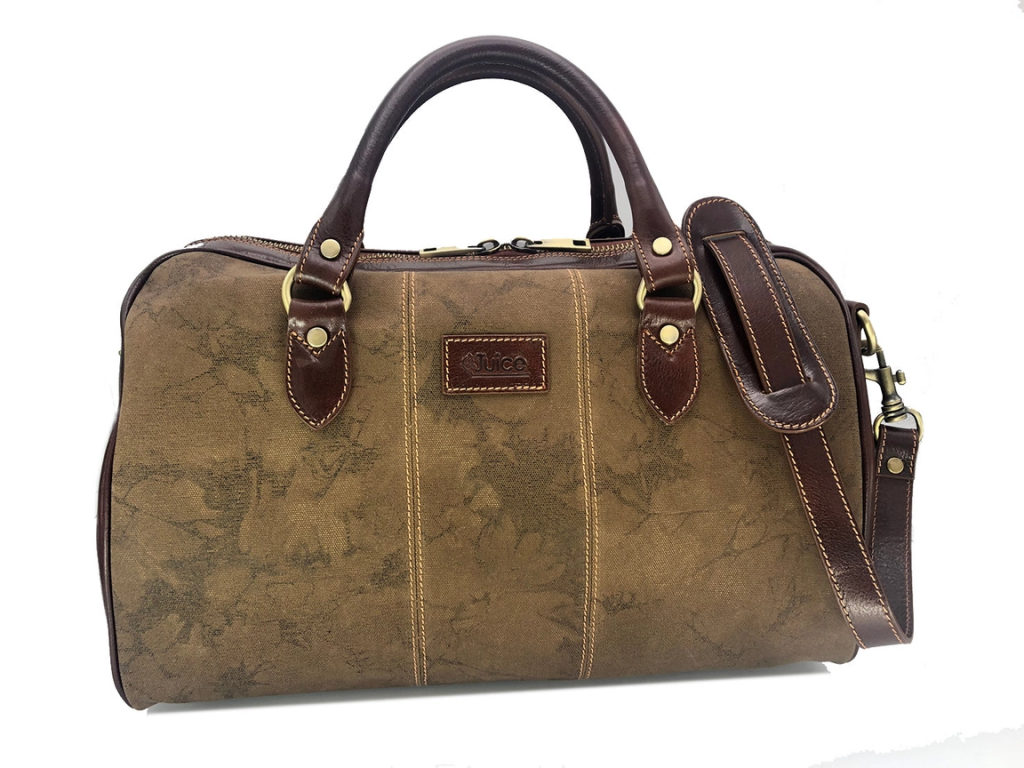 Back to School Leather and Canvas Travel Bag